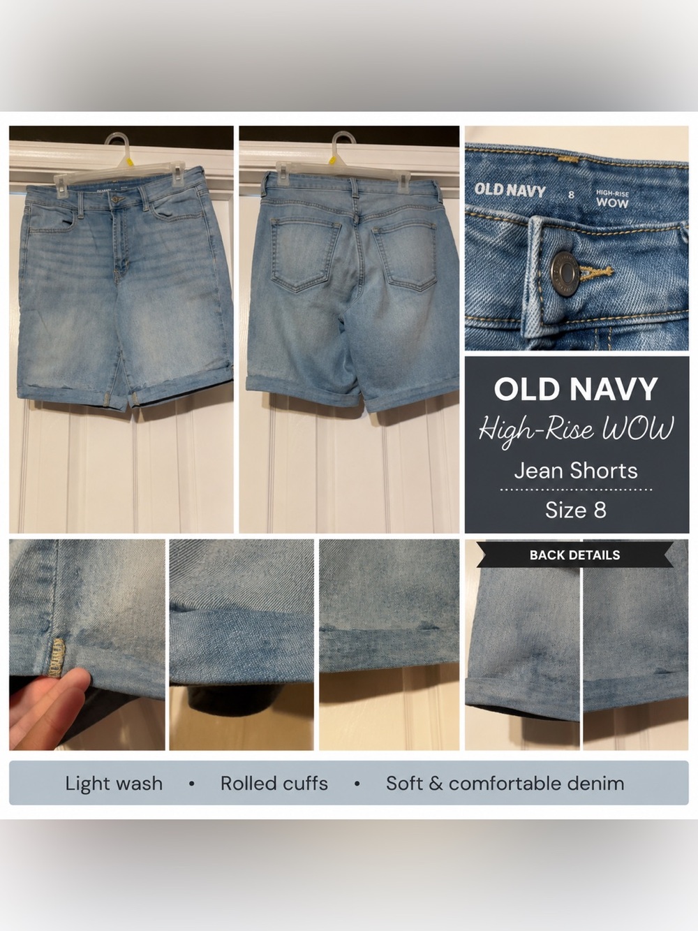 Old Navy Light Blue High-Rise Denim Shorts